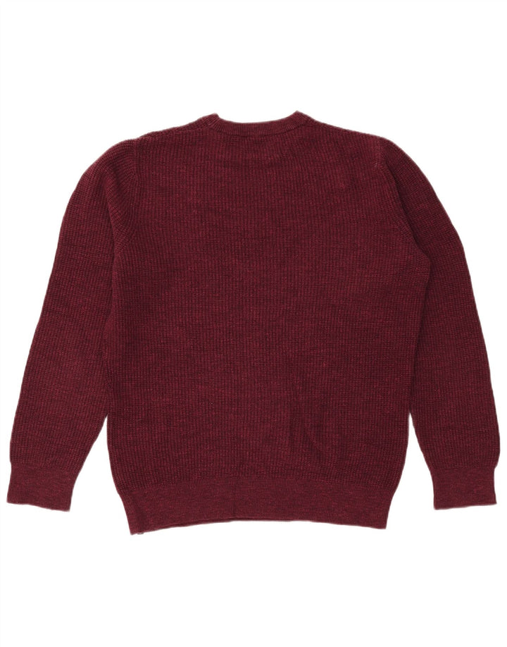 Superdry Sweater med rund hals til mænd Medium Bourgogne bomuld