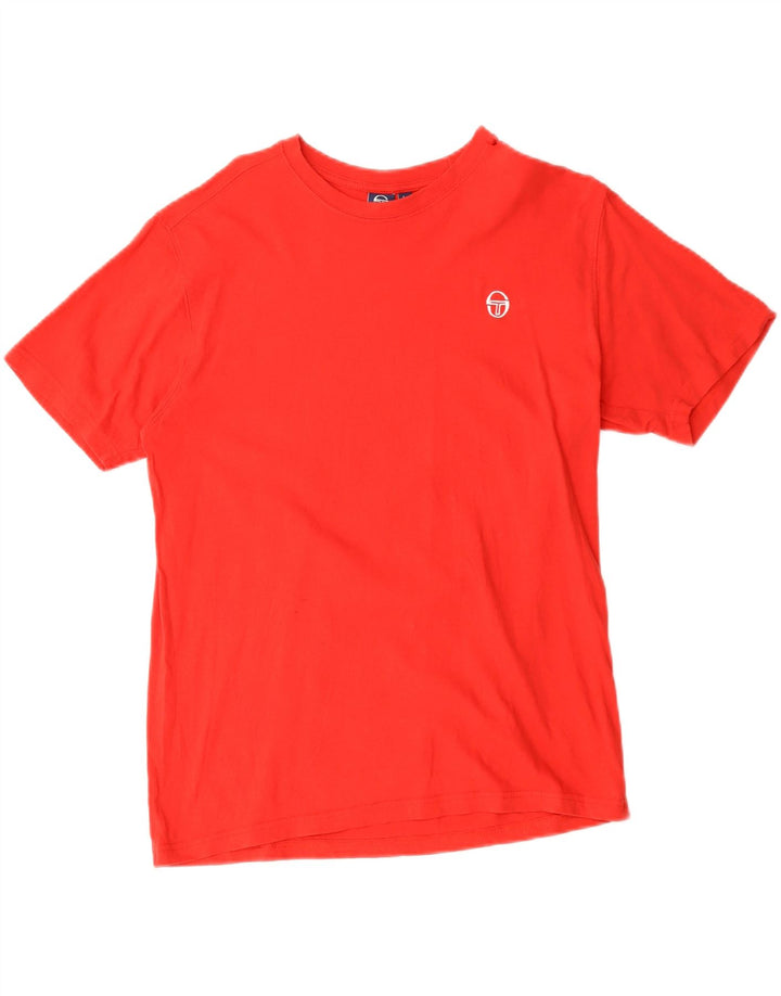 Sergio Tacchini Dame T-Shirt Top UK 16 Stor Rød Bomuld