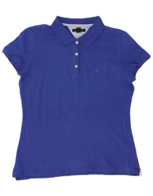 TOMMY HILFIGER Dame poloshirt UK 12 Medium Blue Bomuld