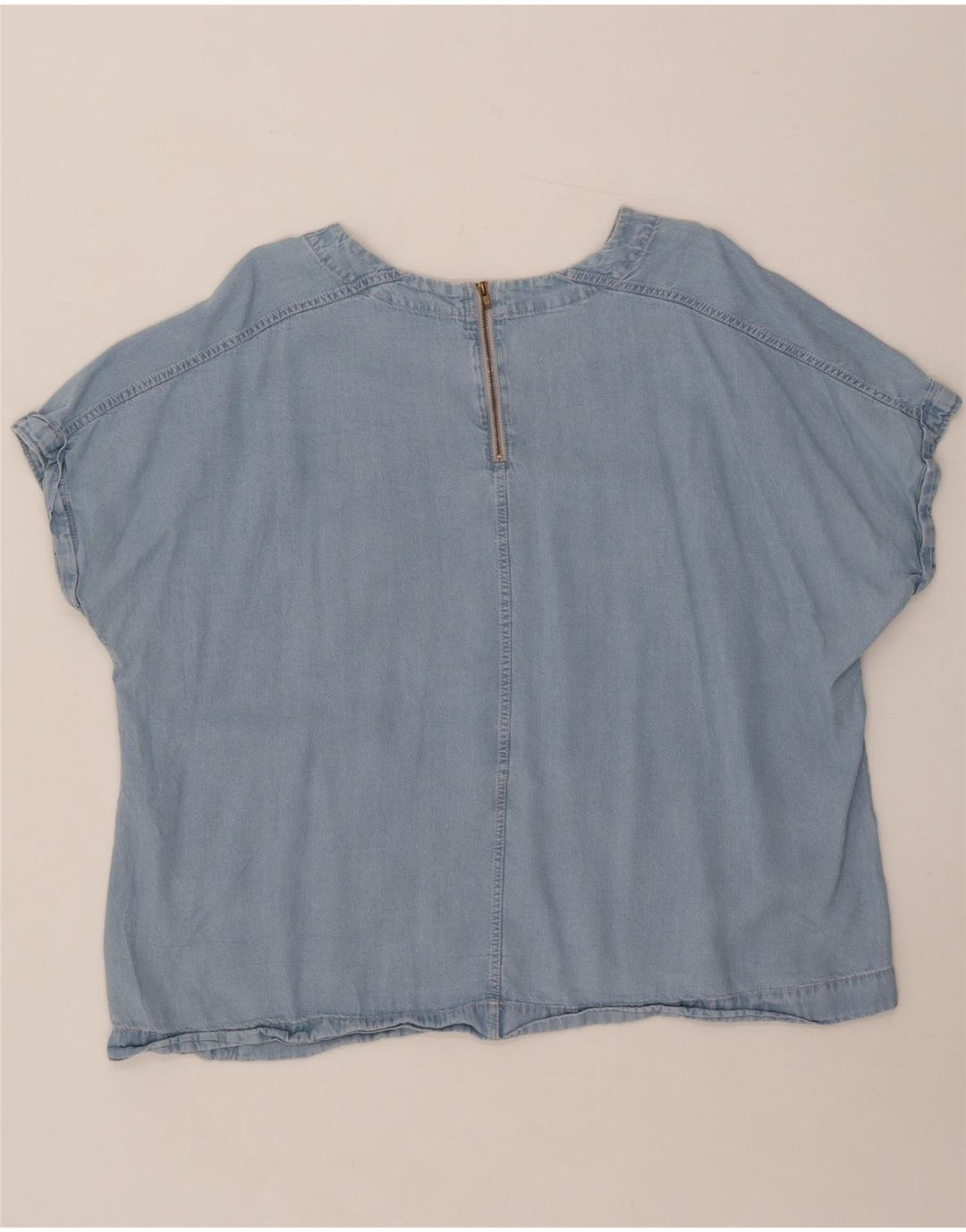 MARKS & SPENCER Dame Denim Bluse Top UK 20 2XL Blå Lyocell