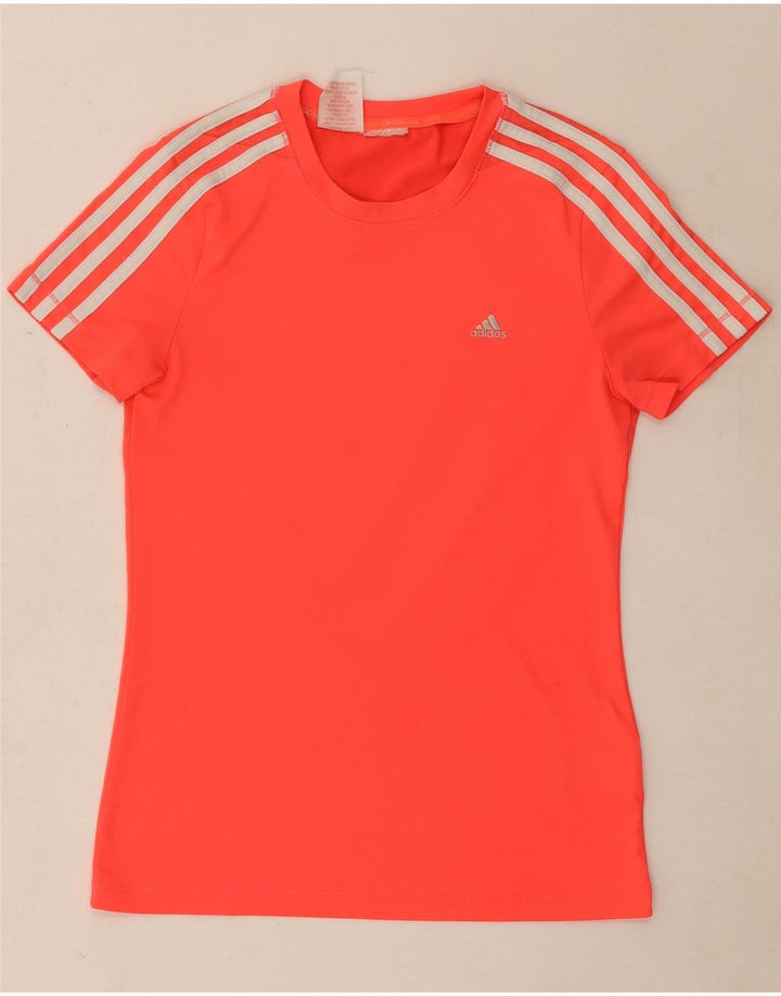 ADIDAS Womens Climacool T-Shirt Top UK 10 Small Orange Polyester Vintage Adidas and Second-Hand Adidas from Messina Hembry 
