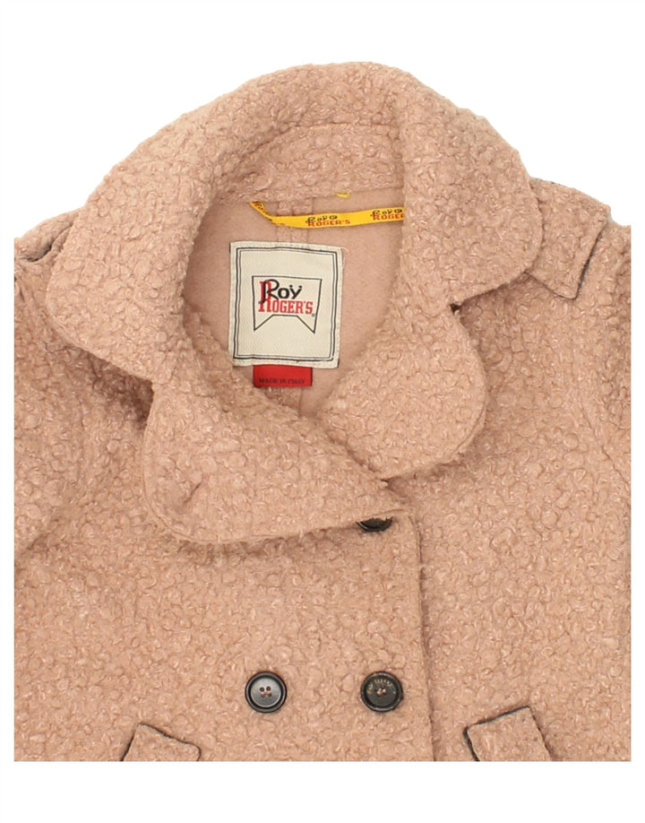ROY ROGERS Girls Double Breasted Coat 7-8 Years Beige Polyester Vintage Roy Rogers and Second-Hand Roy Rogers from Messina Hembry 