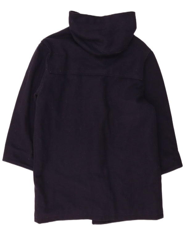 Vintage Herre Hooded Loose Fit Duffle Coat IT 48 Medium Navy Blue Wool