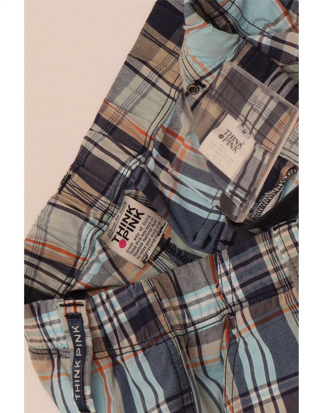 Tænk Pink Herre Loose Fit Chino Bukser Medium W30 L29 Flerfarvet ternet