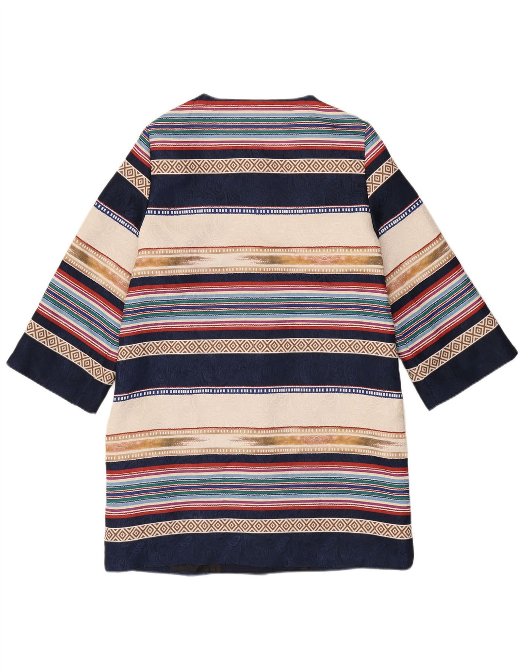 Christopher Wren Dame Overfrakke UK 12 Medium Navy Blue Geometric Retro