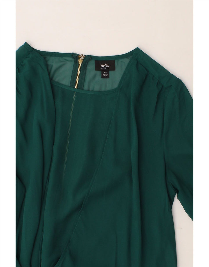 MOSSIMO Womens Long Sleeve Blouse Top UK 12 Medium Green Polyester Vintage Mossimo and Second-Hand Mossimo from Messina Hembry 
