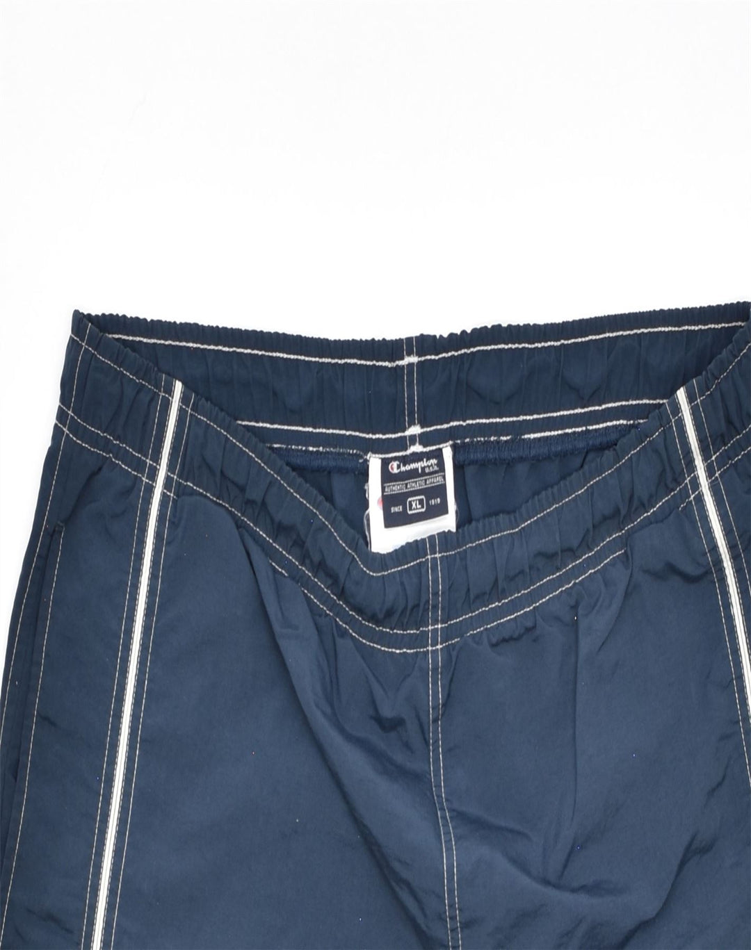 CHAMPION Mens Sport Shorts XL Navy Blue Polyamide Sports | Vintage | Thrift | Second-Hand | Used Clothing | Messina Hembry 