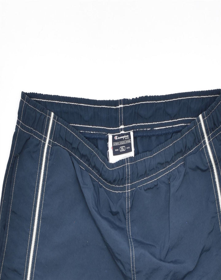 CHAMPION Mens Sport Shorts XL Navy Blue Polyamide Sports | Vintage | Thrift | Second-Hand | Used Clothing | Messina Hembry 