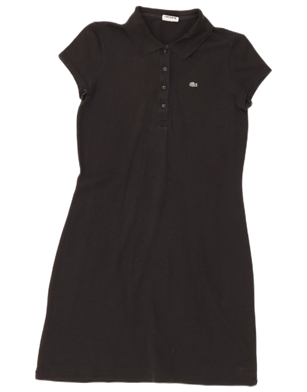Lacoste Dame Polo Kjole Størrelse 42 Stor Sort Bomuld