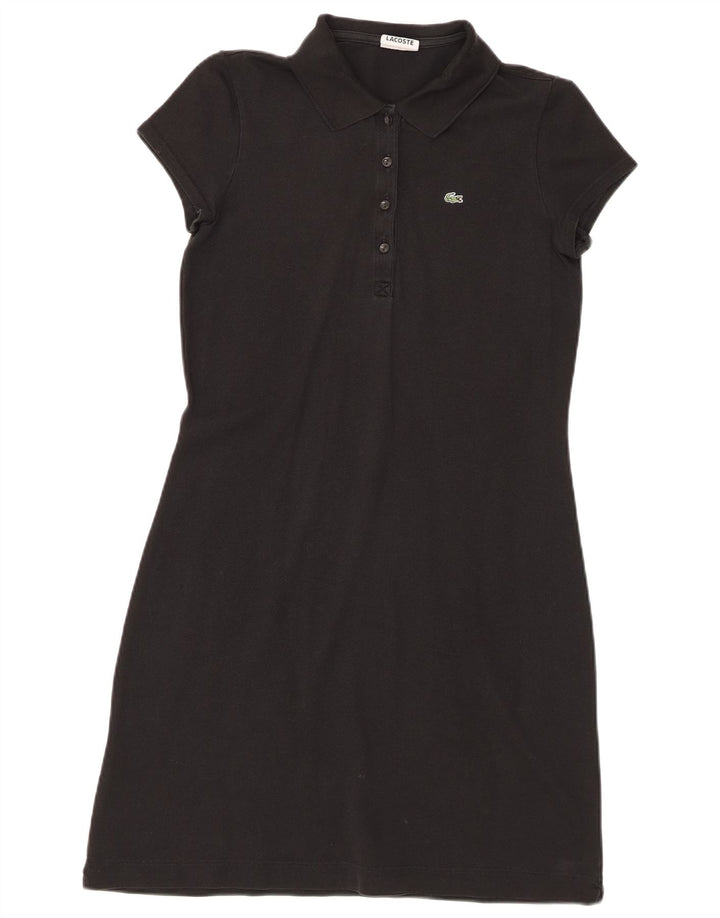 Lacoste Dame Polo Kjole Størrelse 42 Stor Sort Bomuld