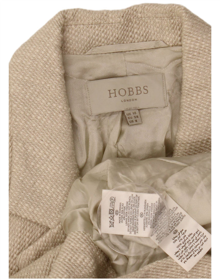 Hobbs Dame 1 Knap Blazer Jacket UK 10 Small Beige Flax