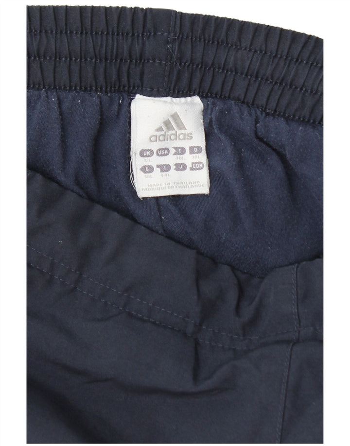 ADIDAS Lange træningsbukser til kvinder UK 12 Medium Navy Blue Polyester