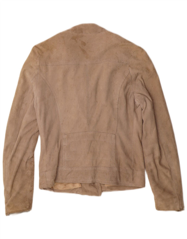 KOCCA Dame Crop Ruskindsjakke UK 10 Small Beige Læder