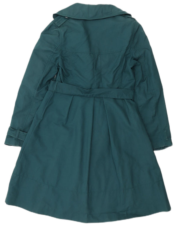 Monsoon Womens Trench Coat UK 10 Lille grøn bomuld