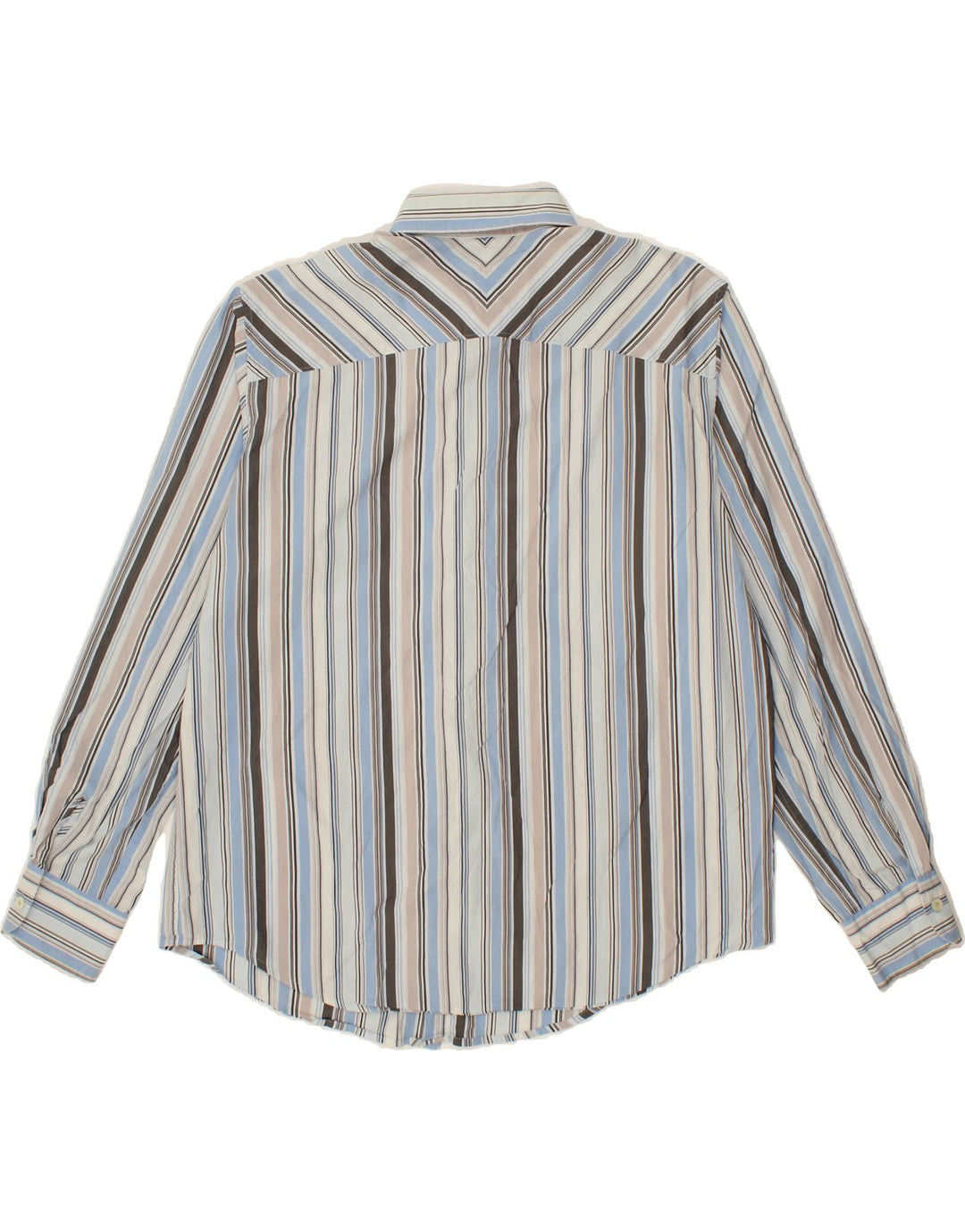 DKNY Mens Shirt Large Grey Striped Vintage Dkny and Second-Hand Dkny from Messina Hembry 