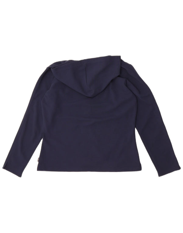 Reebok Dame Hætte Oversized Top Langærmet UK 10 Small Navy Blue