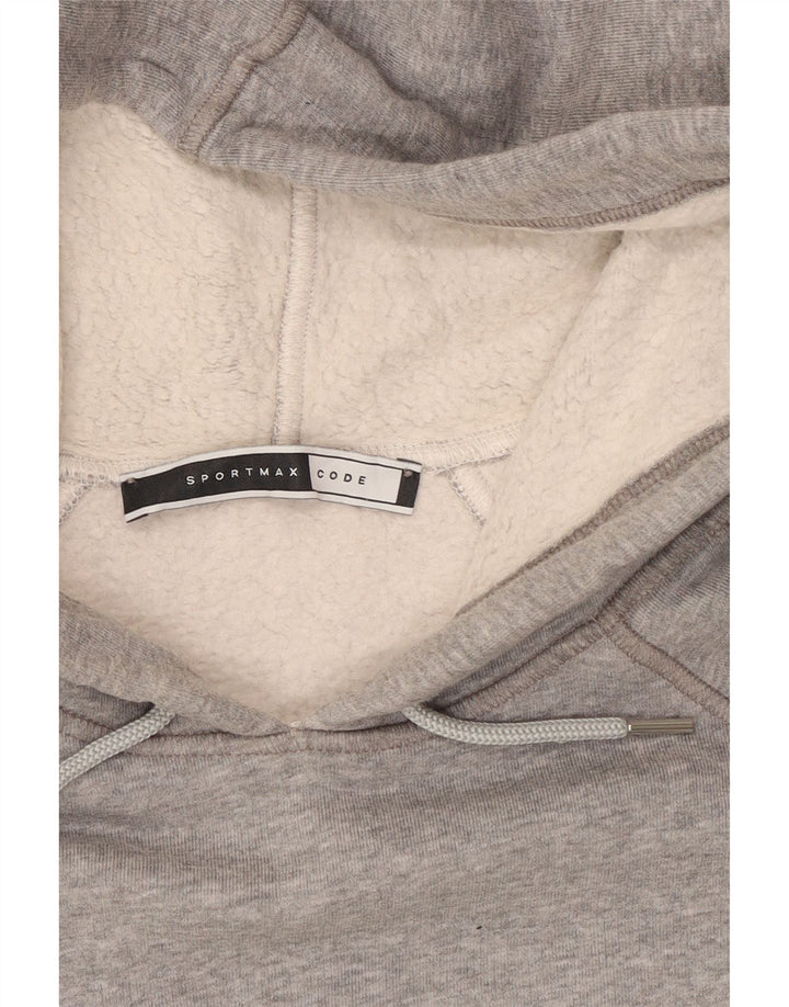 Sportmax Dame Hoodie Jumper UK 14 Medium Grey Colourblock