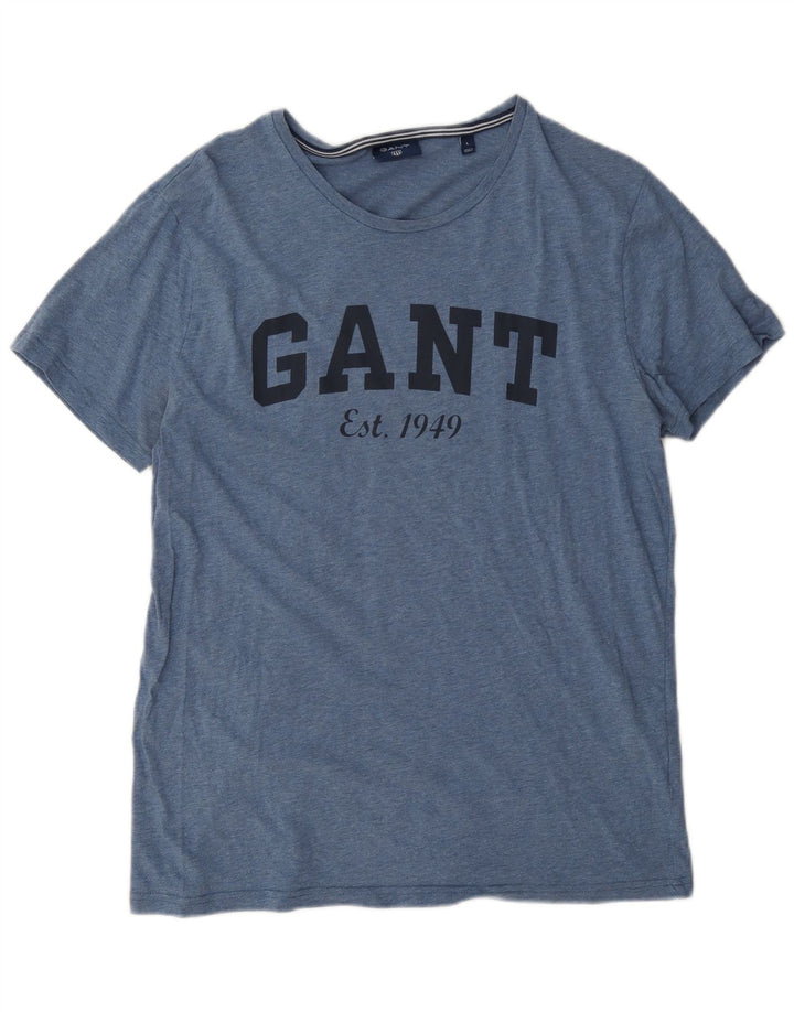 Gant Grafisk T-shirt top til mænd, stor blå bomuld