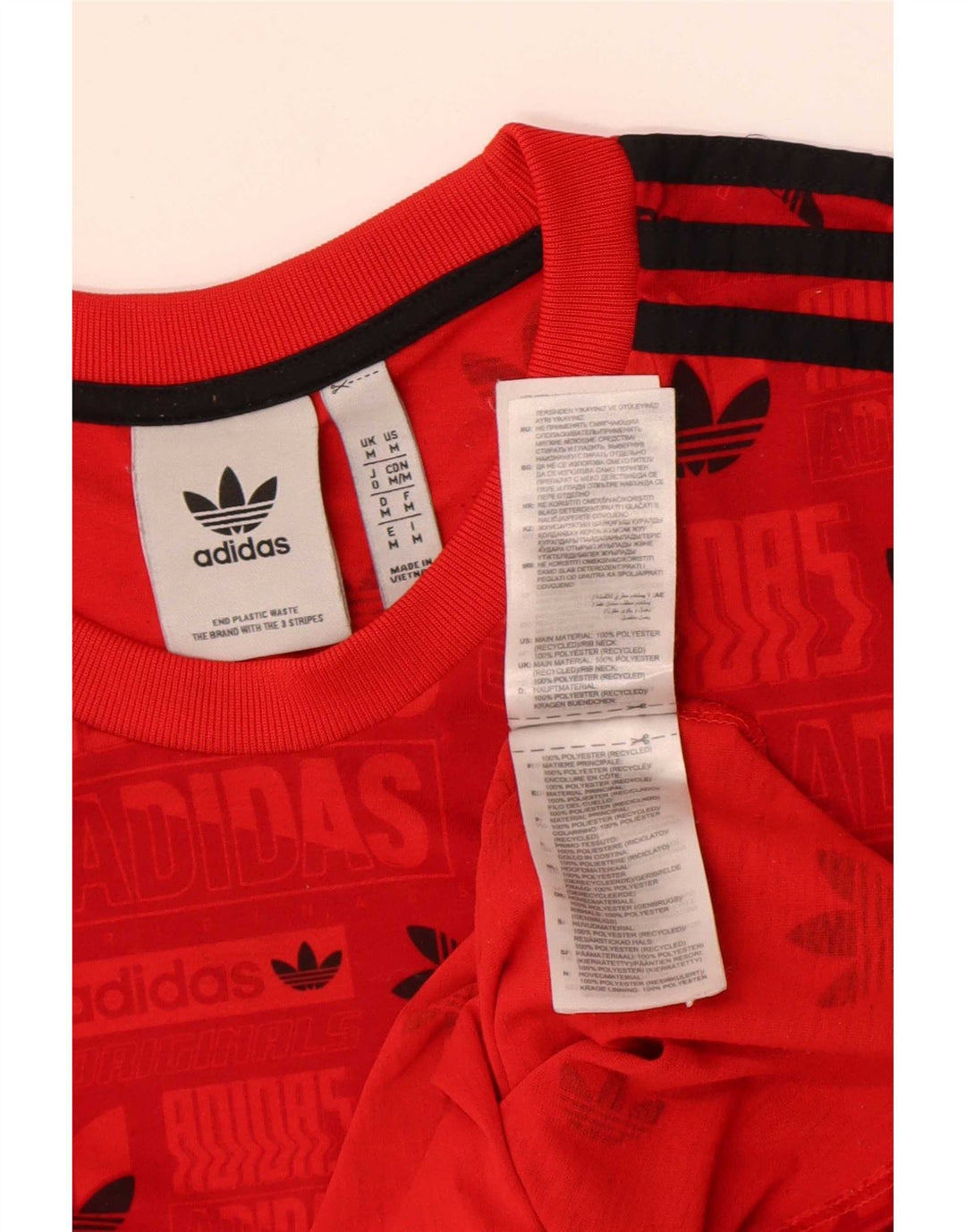 Adidas Herre Regular Graphic T-Shirt Top Medium Rød Polyester