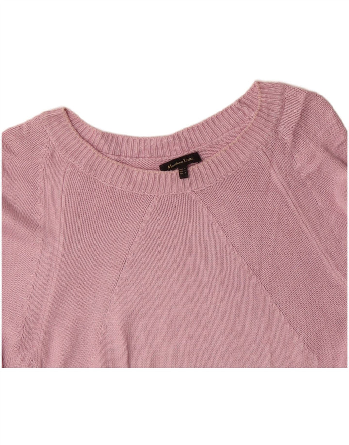 MASSIMO DUTTI Dame Boat Neck Jumper Sweater UK 14 Large Pink