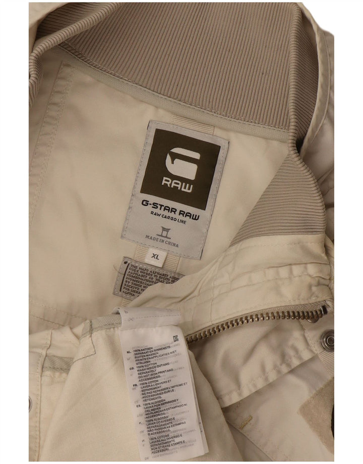G-Star Bomber Jacket UK 42 XL Off White Bomuld