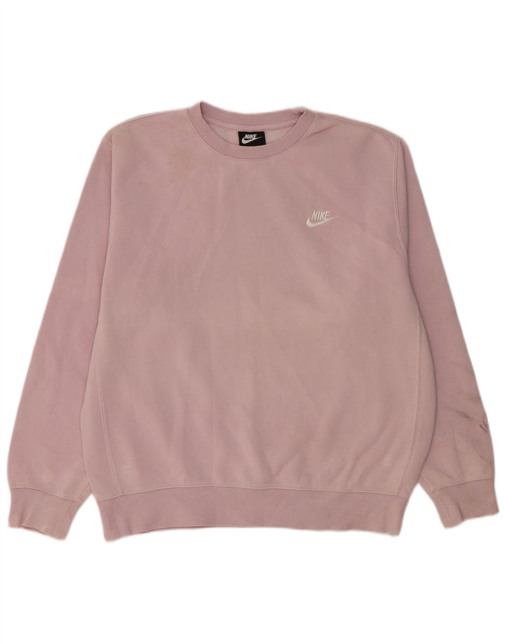 NIKE sweatshirt i overstørrelse til kvinder UK 14 Medium Lilla Bomuld