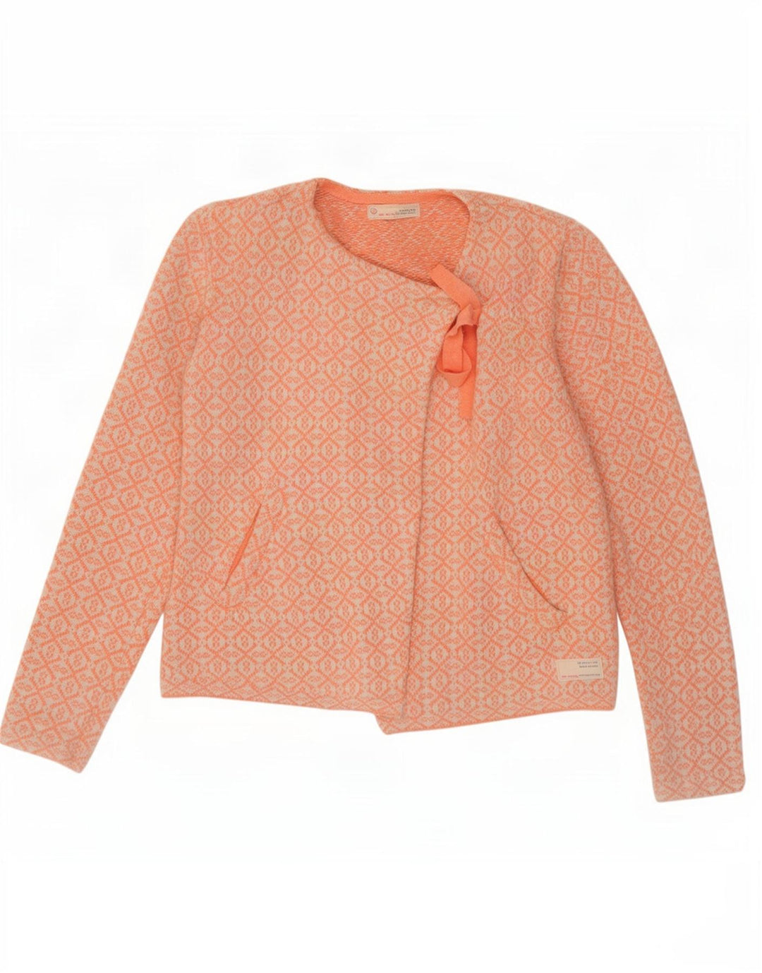 Odd Molly Dame Oversized Cardigan Sweater Størrelse 2 Medium Orange Geometrisk