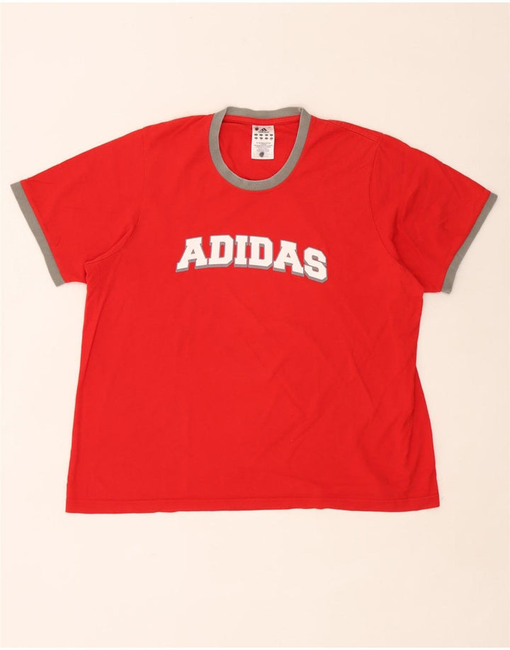 Adidas Herre grafisk T-shirt Top Medium Rød Bomuld