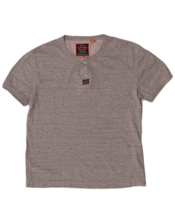 Superdry Herre Slim Fit T-shirt Top XL Grå Flecked Bomuld