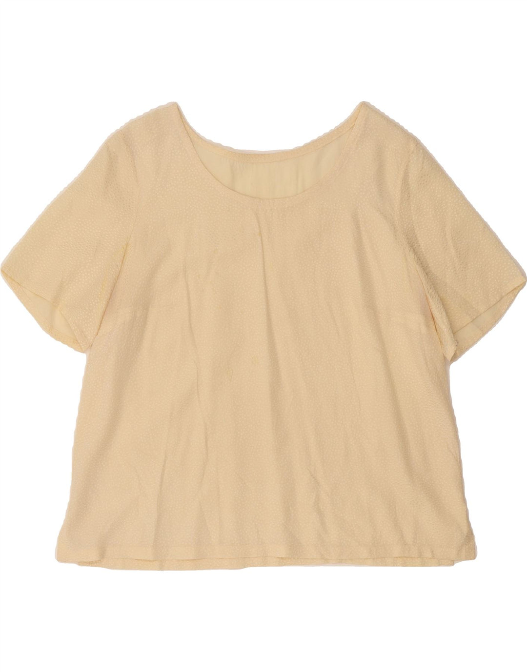 VINTAGE Womens Blouse Top UK 14 Medium Beige Spotted Vintage Vintage and Second-Hand Vintage from Messina Hembry 