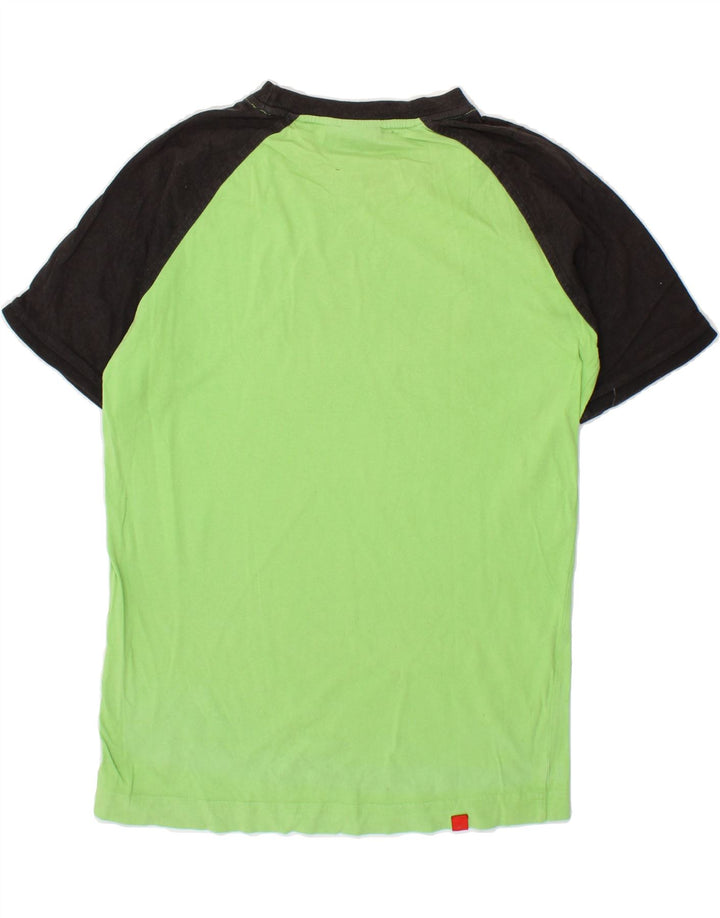PUMA Mens Graphic T-Shirt Top Small Green Colourblock Vintage Puma and Second-Hand Puma from Messina Hembry 