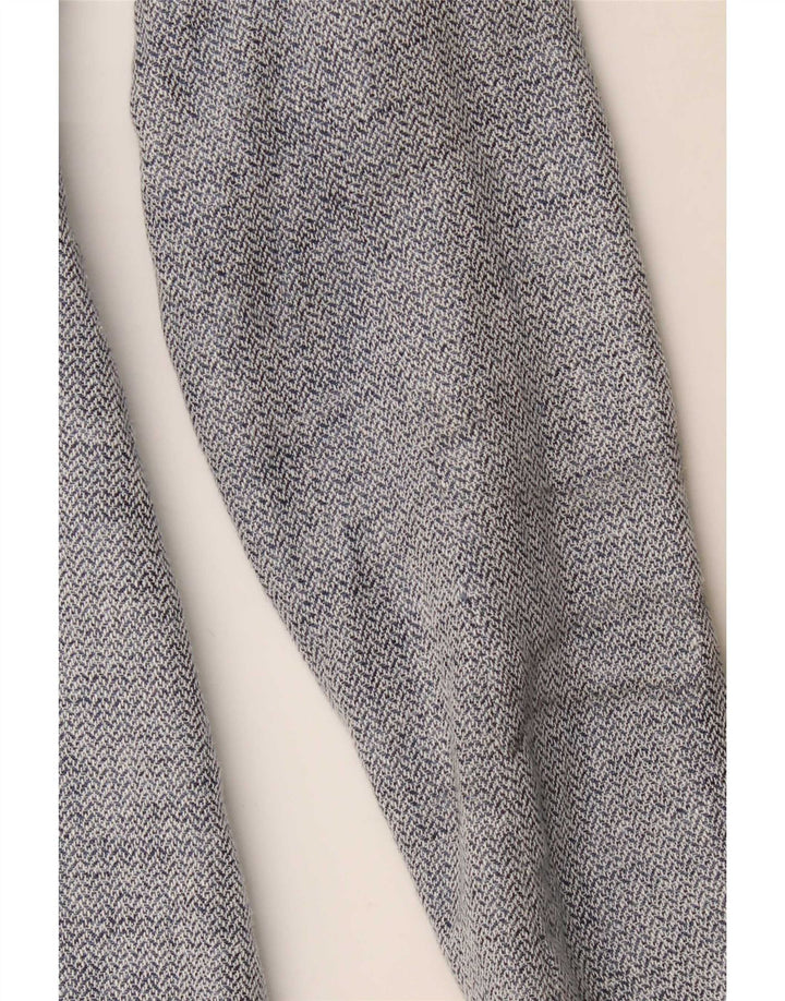 Zara Dame Longline Blazer Jacket UK 4 XS Blue Chevron Modern
