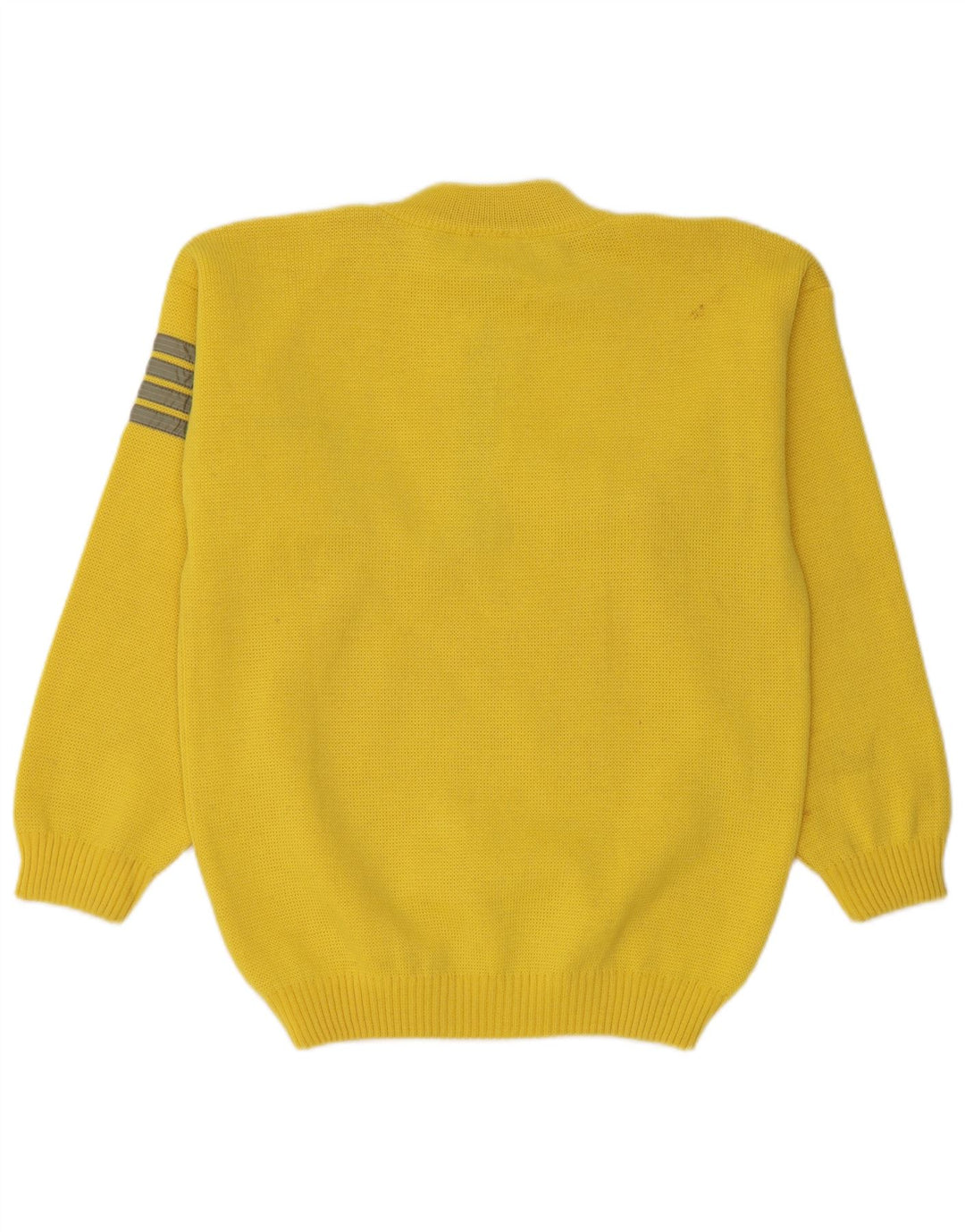 Vintage Herre Zip Neck Jumper Sweater IT 46 Lille gul stribet uld