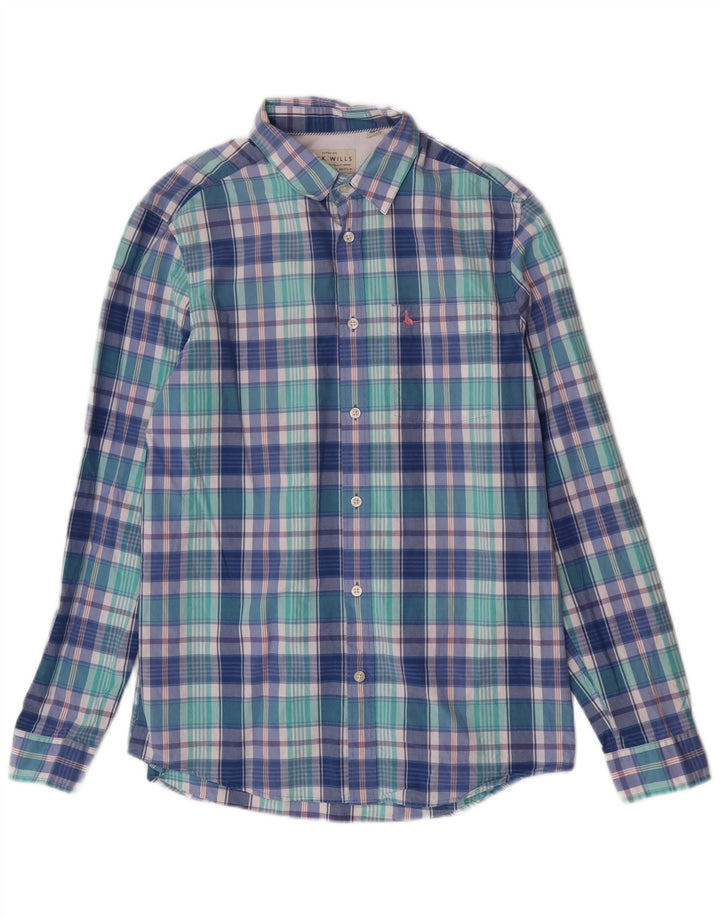 Jack Wills Herre Classic Fit skjorte lille blå ternet bomuld