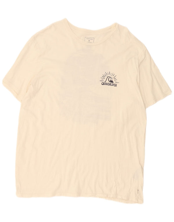 Quiksilver Herre Regular Fit Grafisk T-Shirt Top 2XL Off White Bomuld