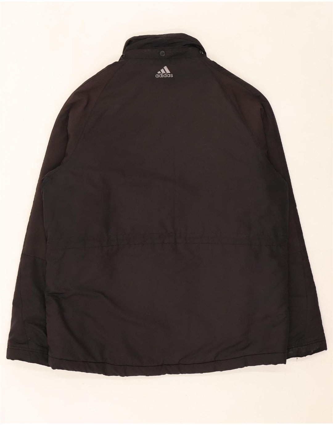 ADIDAS Herre Windbreaker Jacket UK 40 Large Black Polyester