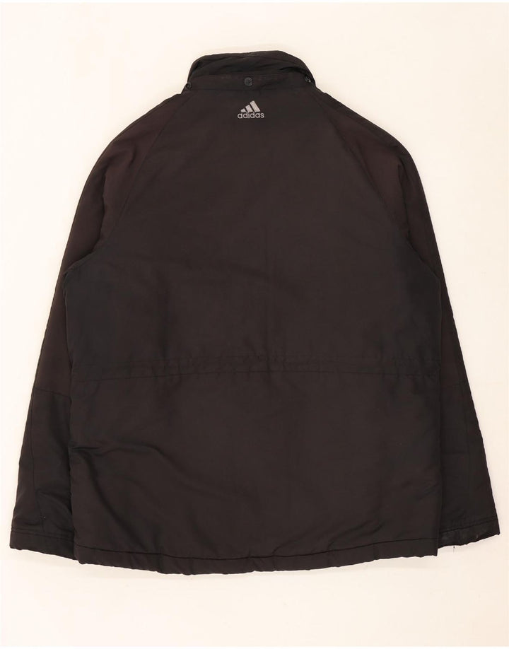 ADIDAS Herre Windbreaker Jacket UK 40 Large Black Polyester