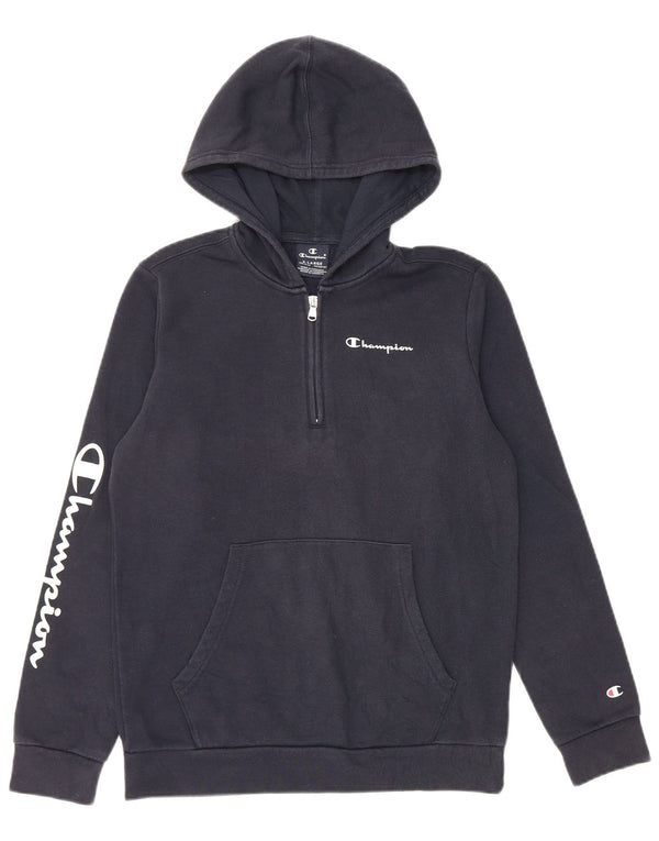 CHAMPION drenge grafisk hættetrøje med lynlås 13-14 år XL marineblå