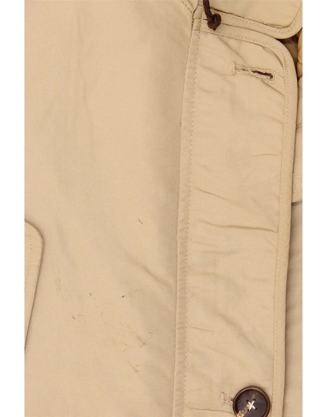 Massimo Dutti Dame Hætte Oversized Parka Jacket UK 6 XS Khaki