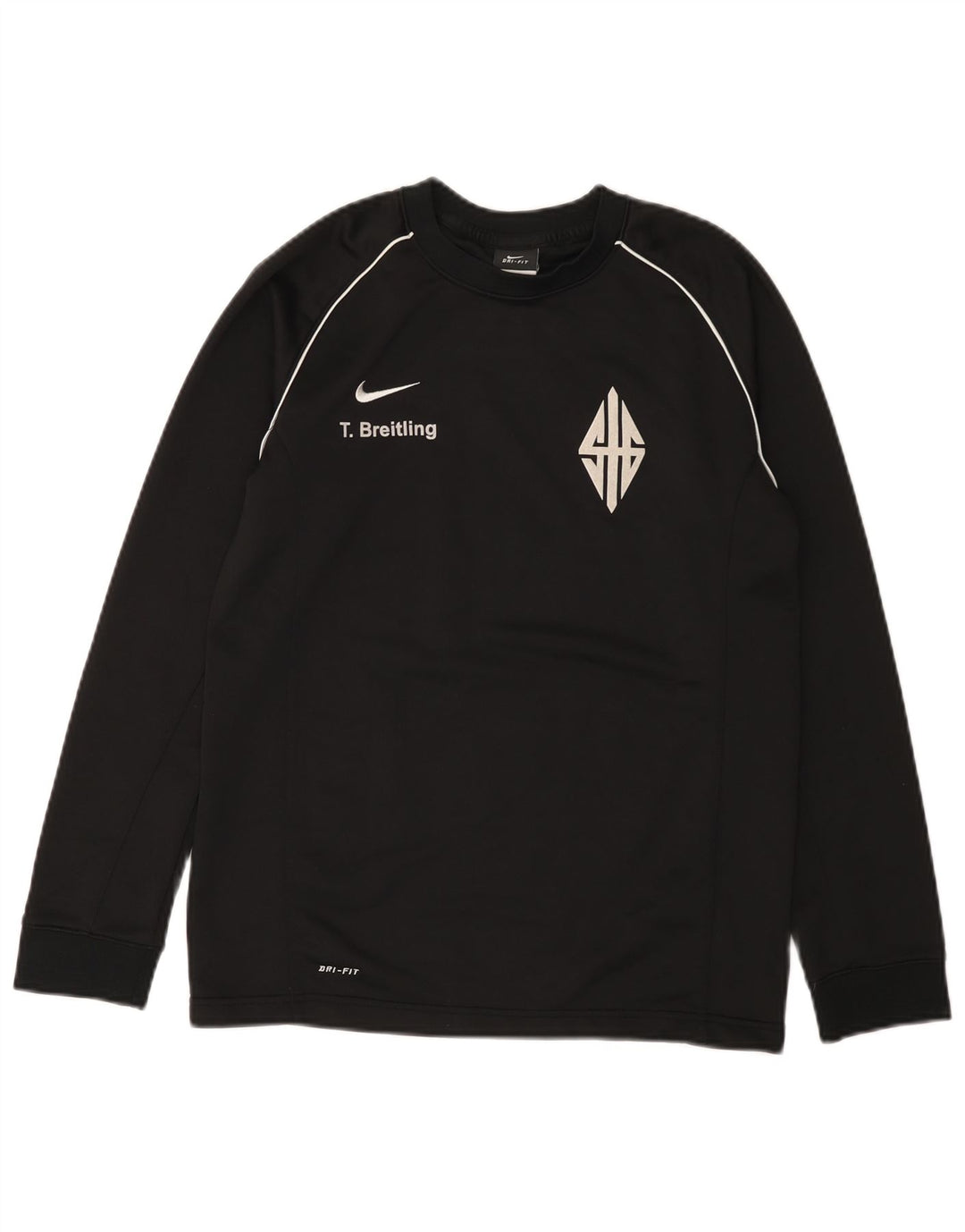 Nike drenge Dri Fit grafisk top langærmet 13-14 år XL sort polyester