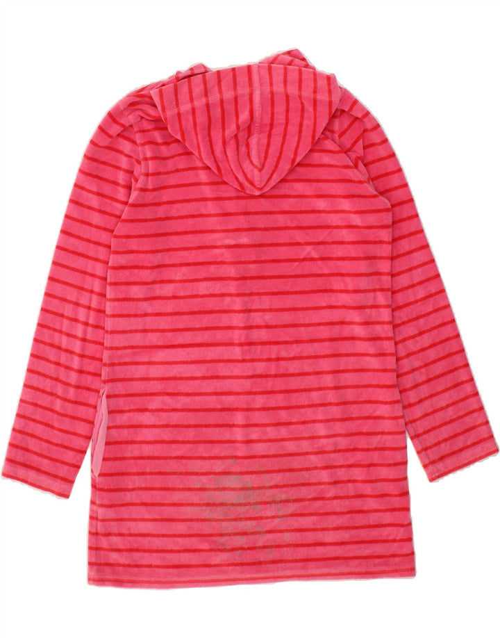 BODEN Womens Longline Hoodie Jumper UK 12 Medium Pink Striped Polyester Vintage Boden and Second-Hand Boden from Messina Hembry 