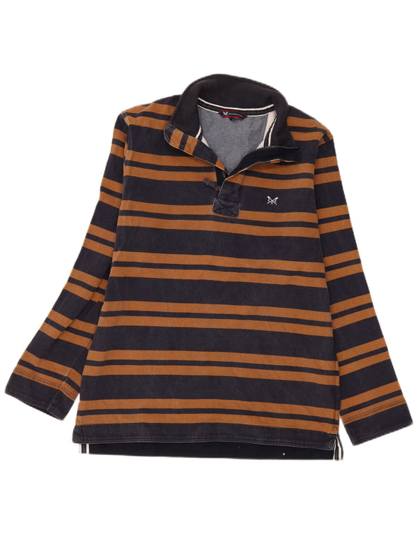 Besætningstøj Herre Zip Neck Sweatshirt Jumper Medium Navyblå stribet