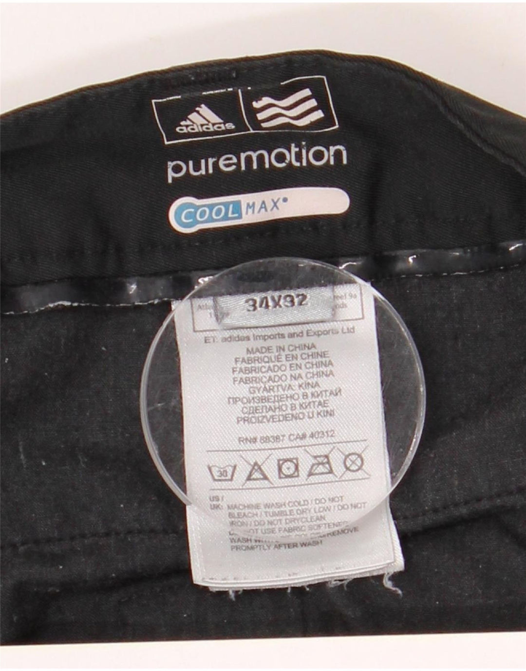 Adidas Herre Coolmax Straight Chino Bukser W34 L32 Sort Polyester