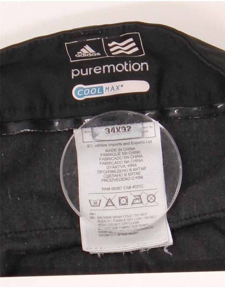 Adidas Herre Coolmax Straight Chino Bukser W34 L32 Sort Polyester