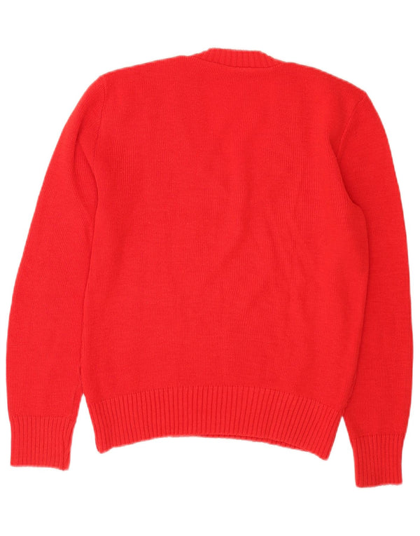 Vintage Dame V-hals sweater UK 16 Large Red