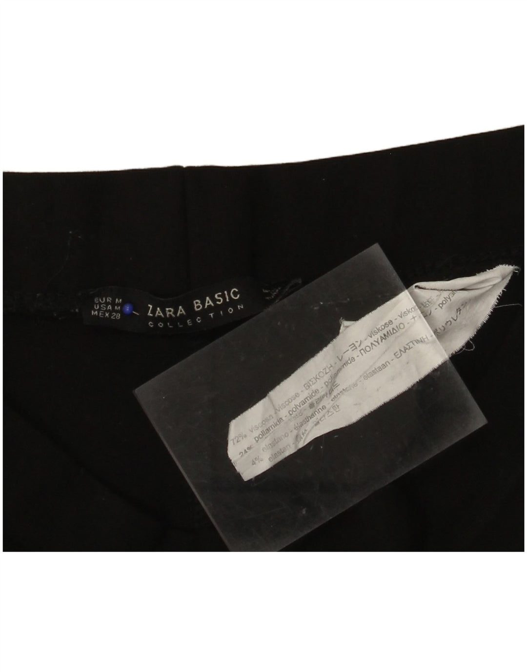 ZARA Træningsdragtsbukser til kvinder UK 12 Mellem sort stribet viskose