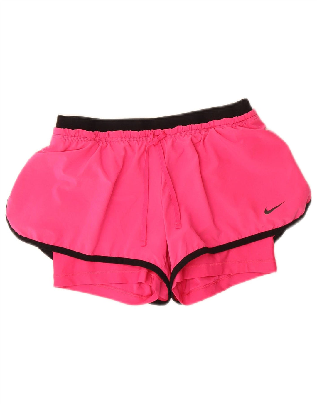 NIKE Dame Dri Fit sportsshorts UK 8 Small Pink Colourblock Polyester