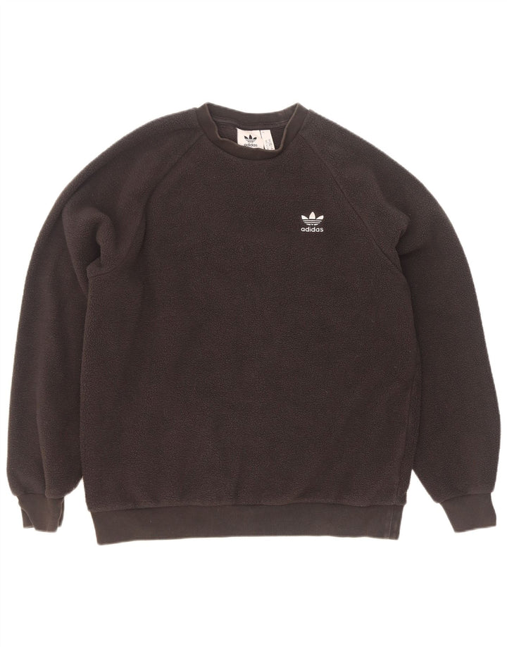 Adidas Herre grafisk fleecetrøje Medium Sort Polyester