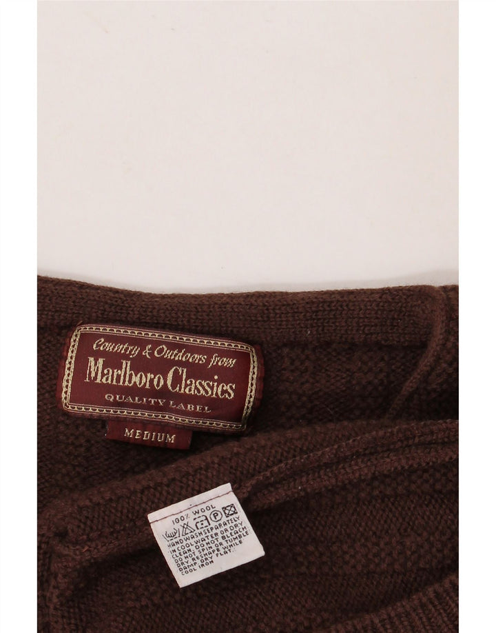 MARLBORO CLASSICS Herre V-hals sweater Medium brun uld