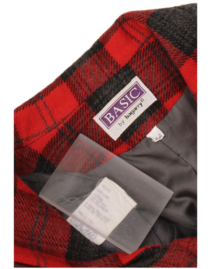 Bagarry Dame 3-knaps blazerjakke IT 44 Medium rød ternet uld